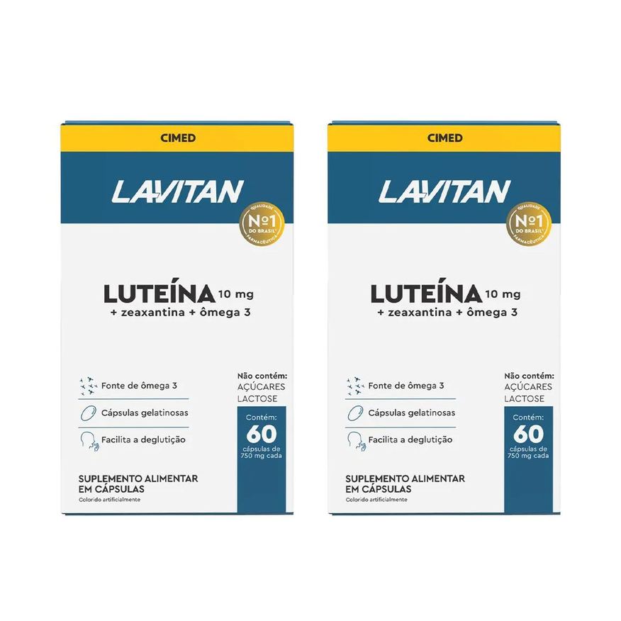 Cimed Kit 2 Lavitan Luteína 10mg Zeaxantina + Ômega 3 - 60 Cápsulas