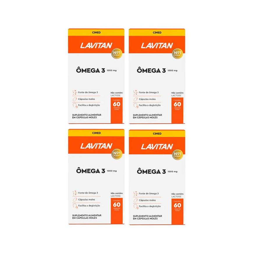 Cimed Kit 4 Lavitan Ômega 3 1000mg - 60 Cápsulas - .