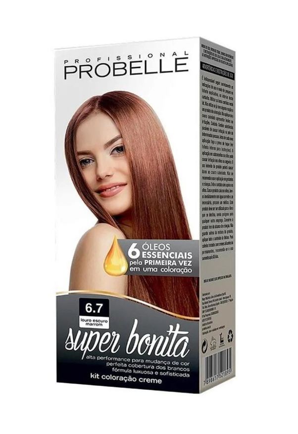 Probelle Tintura Super Bonita 6.7 Louro Escuro Marrom