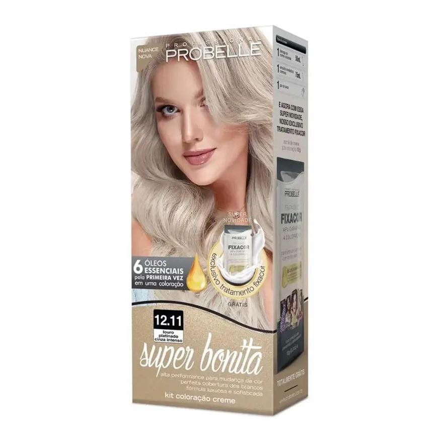 Probelle Tintura Super Bonita 12.11 Loiro Platina Cinza Intenso