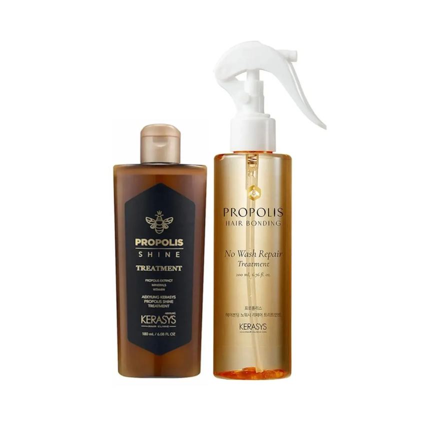 Kerasys Própolis (Tratamento Shine 180ml + Leave In no Wash 200ml)