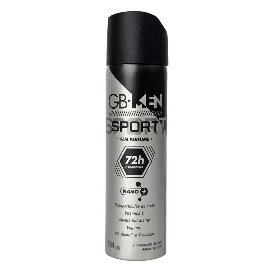 Giovanna Baby Desodorante Aerossol Sport sem Perfume Gb Men 72H Vegano 150ml / 90g
