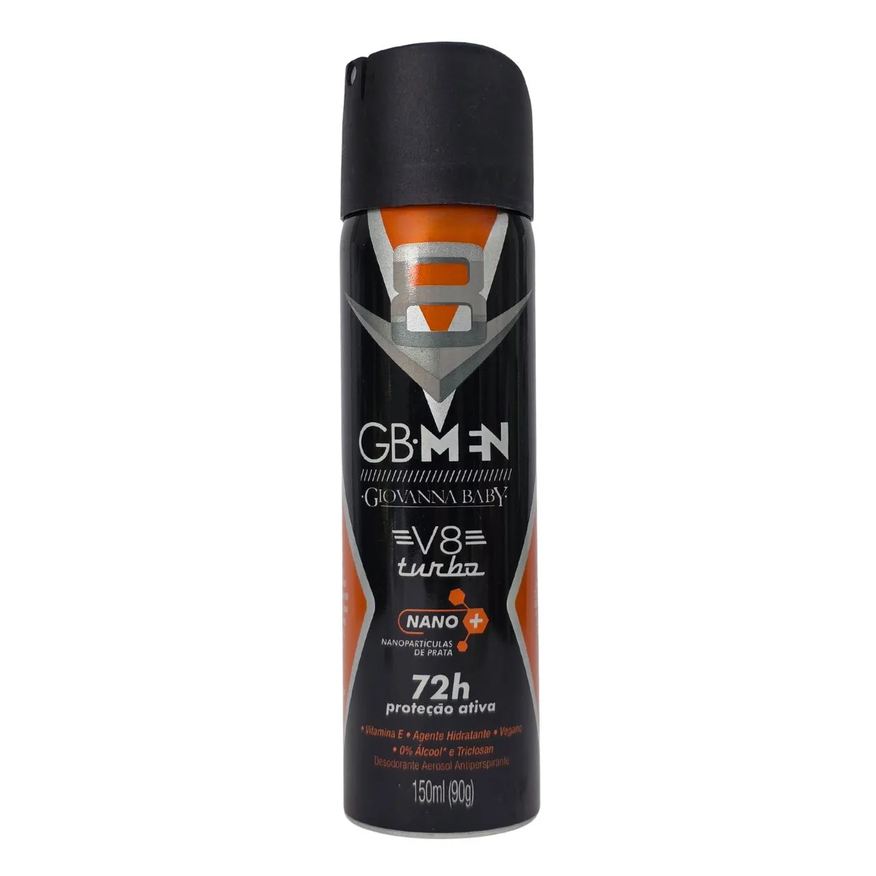Giovanna Baby Desodorante Aerossol V8 Turbo Gb Men 72H Vegano 150ml / 90g