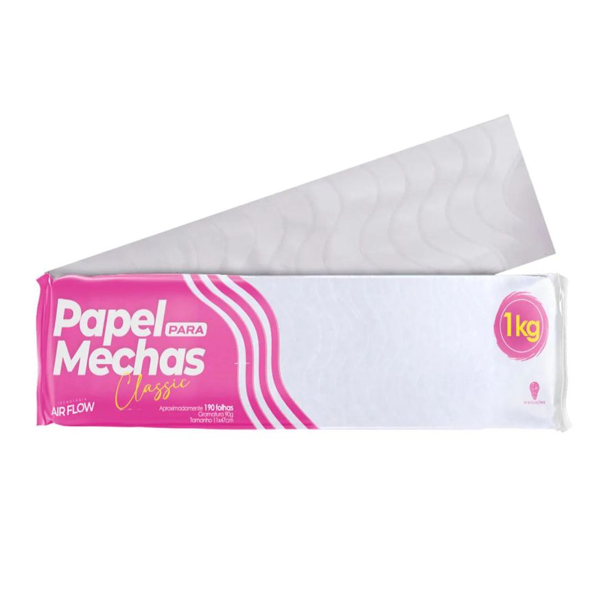 Papel para Mechas Classic Branco 11Cmx47Cm 190 Folhas 1kg