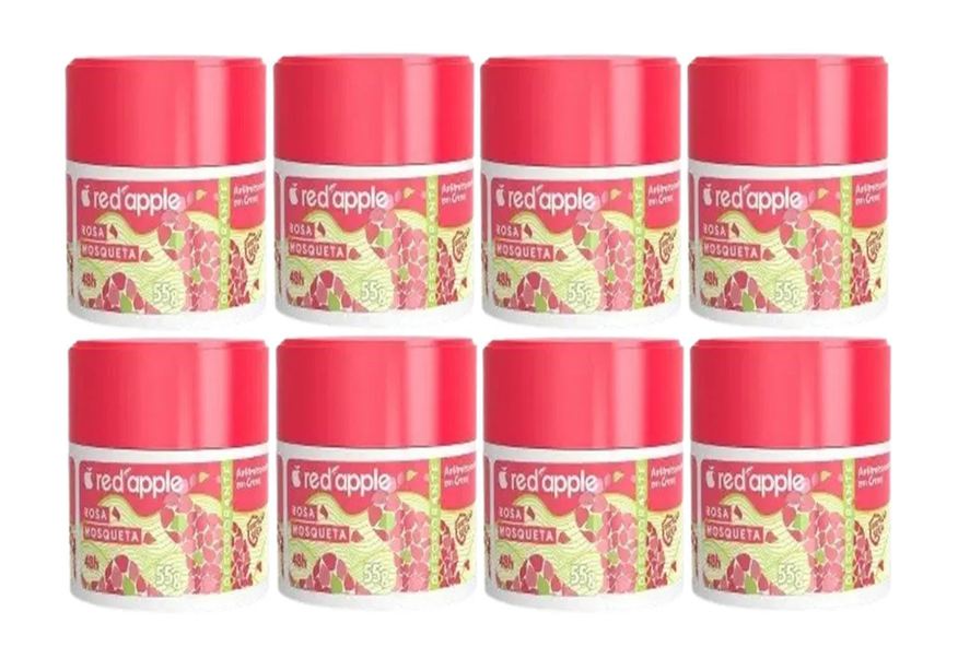 Red Apple Kit 8 Desodorante em Creme Rosa Mosqueta 55g