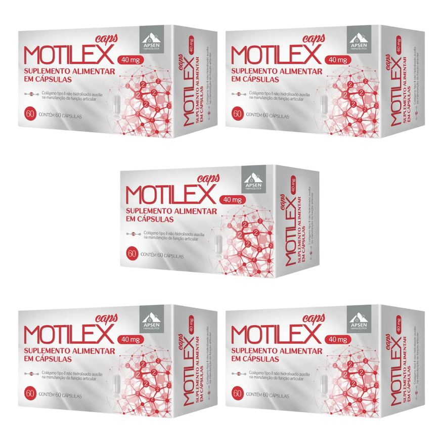 Apsen Kit 5 Cx Motilex Cápsulas C/60 - Colágeno Tipo 2