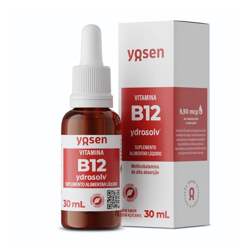 Yosen Vitamina B12 Metilcobalamina Ydrossolv 30ml SEM Sabor