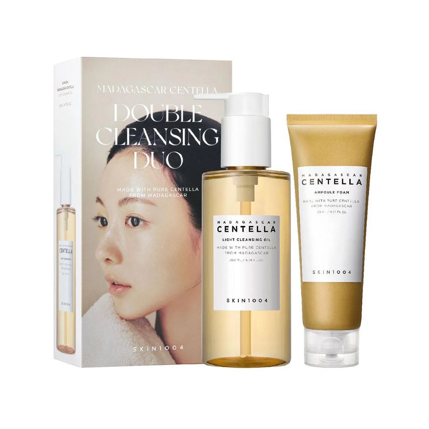 Facial Kit Skin 1004 Madagascar Centella Oléo de Limpeza Light Cleansing Oil 200ml + Espuma de Limpeza Ampoule Foam 125ml