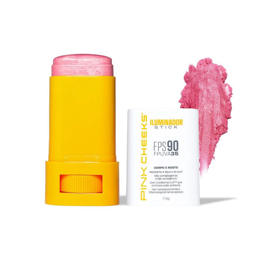 Pink Cheeks Iluminador Multifuncional Corporal e Facial Fps 90 Fpuva 35 17,5g - Rosé
