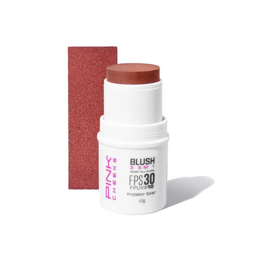 Pink Cheeks Blush Batom e Sombra All In One Fps30 Fpuva10 4,5g - Bronze Carioca