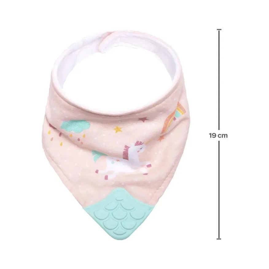 Buba Kit Joelheira Infantil Antiderrapante +6M + Babador Bandana C/Mordedor Magic Unicórnio