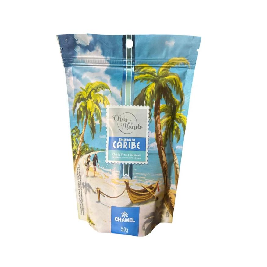 Chamel Chás do Mundo Pouch Encantos do Caribe 50g Frutas Tropicais
