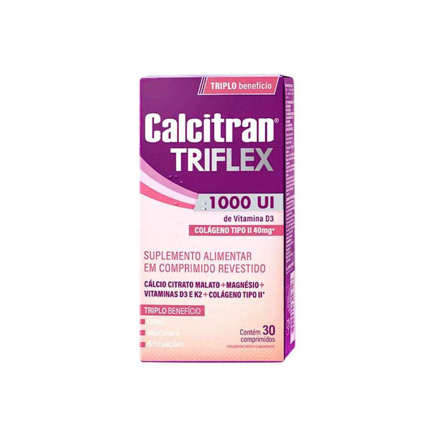 Farmoquímica Calcitran Triflex 1000Ui com 30 Comprimidos - Fqm