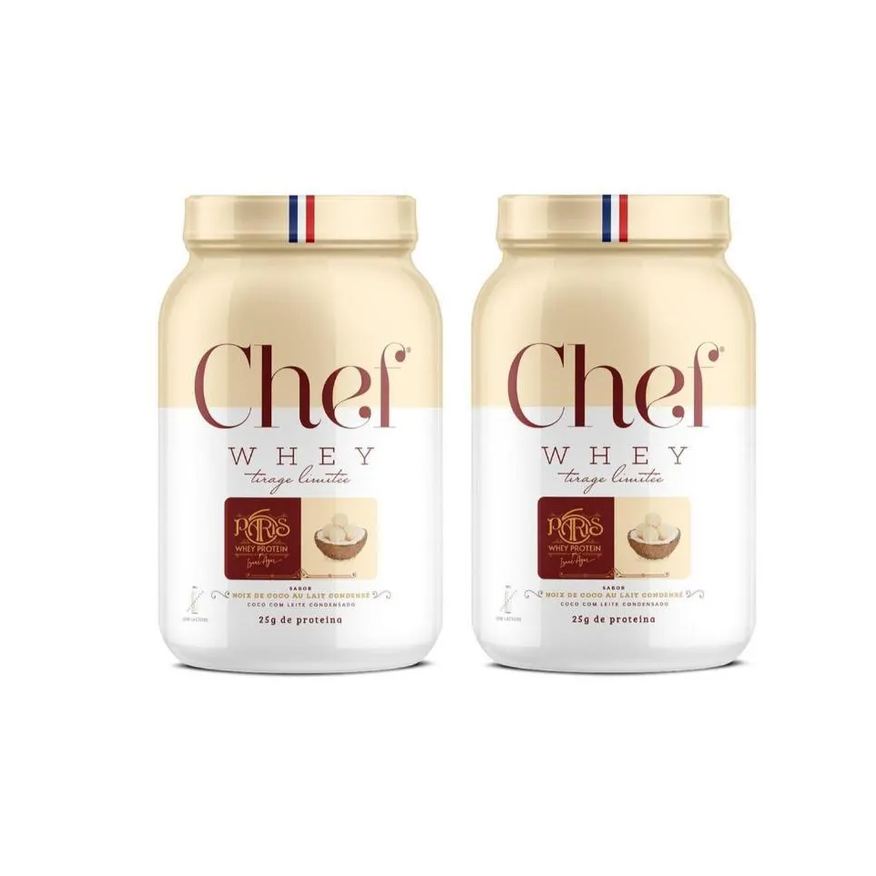 Chef Whey Combo 2 Protein Concentrado Gourmet Paris 6 800g Coco com Leite Condensado - sem Lactose