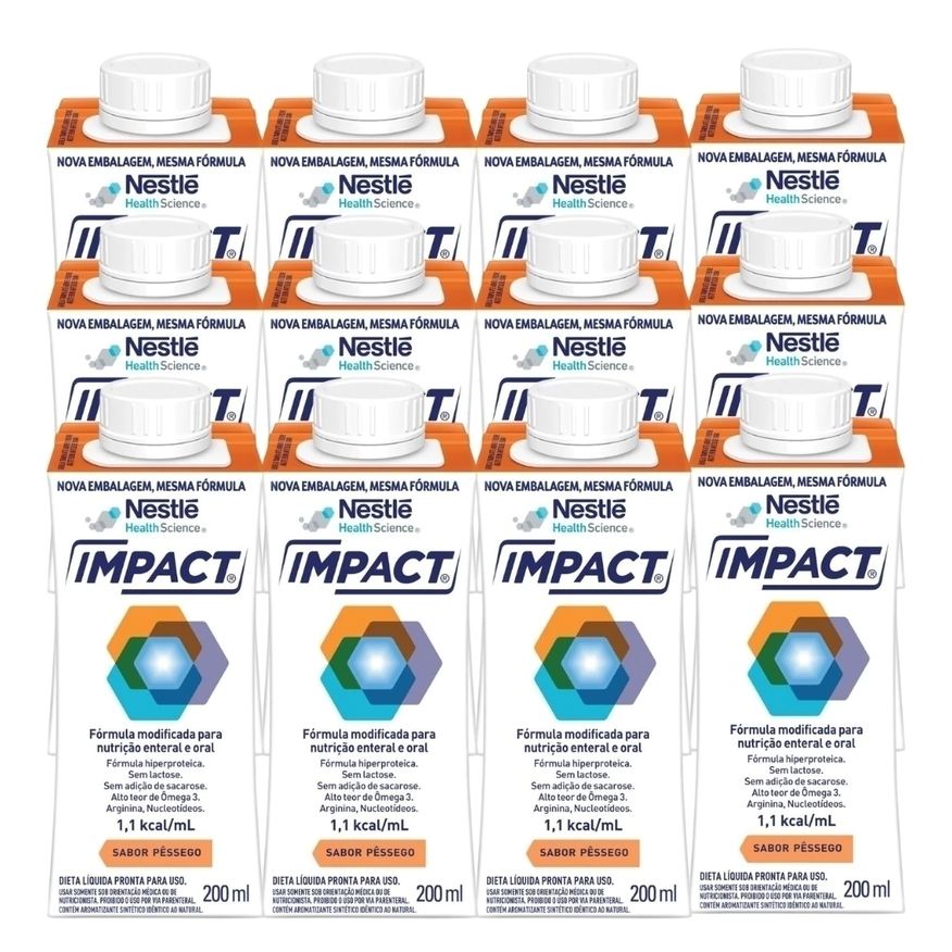 Enteral Nutrição E Oral Impact Pêssego 200ml 12 Unidades