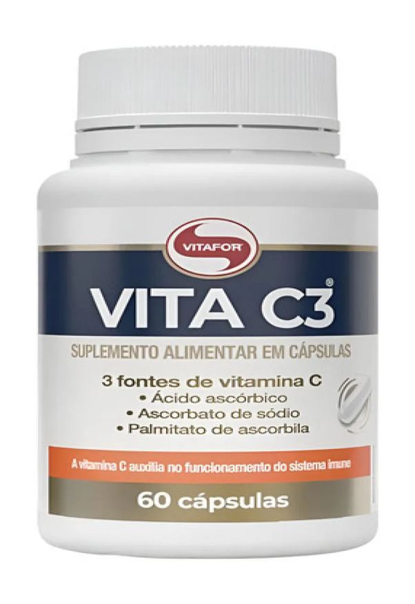 Vitafor Vitamina C Vit C3 60 Cápsulas 3 Fontes de Vitamina C