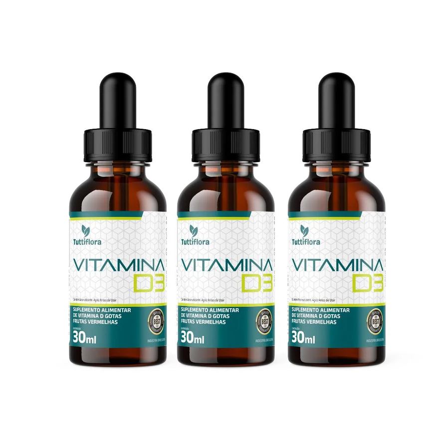 Tuttiflora Kit 3X Vitamina D3 Sabor Laranja 30ml