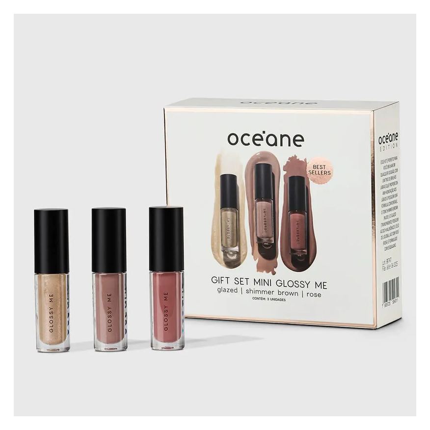 Océane Kit Presente Minis Edition - Trio de Brilho Labiais 1g