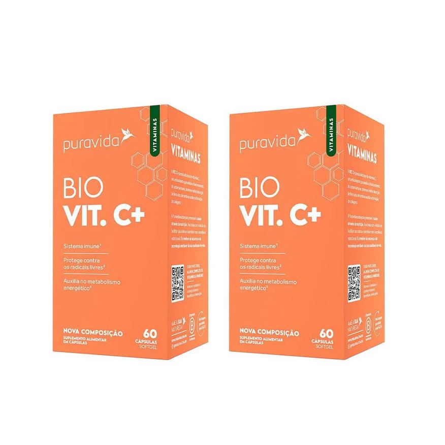 Puravida Kit 2 Bio Vit C+ Suplemento Alimentar - 60 Cápsulas