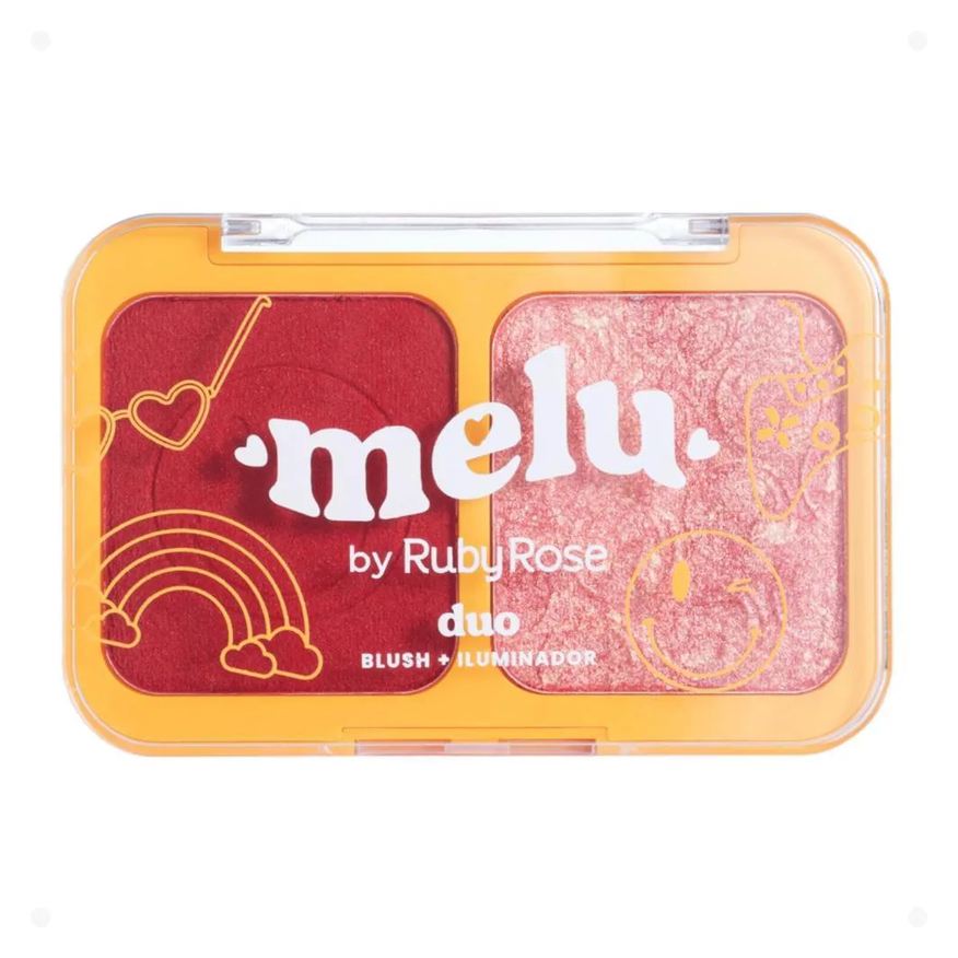 Ruby Rose Duo Blush e Iluminador Melu Garden Love Again Rr1002-1