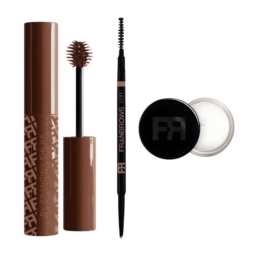 Mboom Kit Franciny Elhke Fran Brows Cor 1: Máscara, Lapiseira e Cera para Sobrancelhas