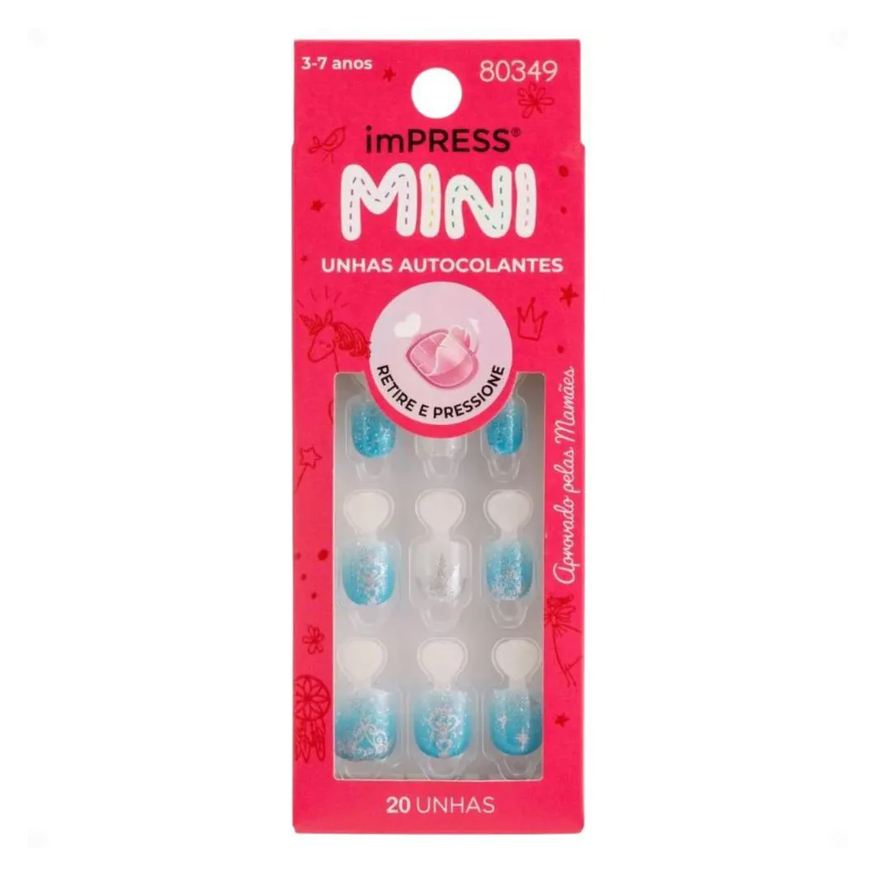 Kiss New York Mini Unhas Autocolantes Infantil Impress Nighttime Imm301B