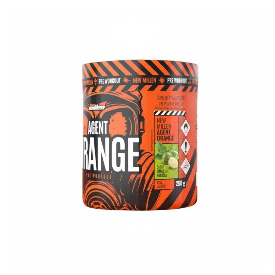 New Millen Agent Orange Limão com Hortelã Pré Treino Foco e Resiliência 250g