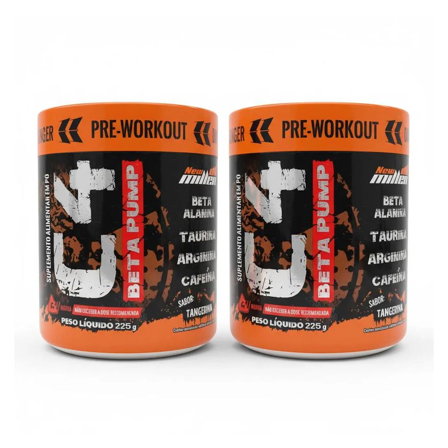 New Millen Kit 2 C4 Beta Pump Pre Workout Tangerina 225g Foco e Força