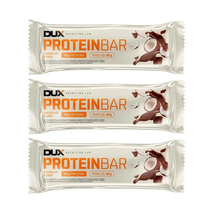 Dux Nutrition Kit 3 Barra de Proteina com 20g Chocolate e Coco Dux 60g