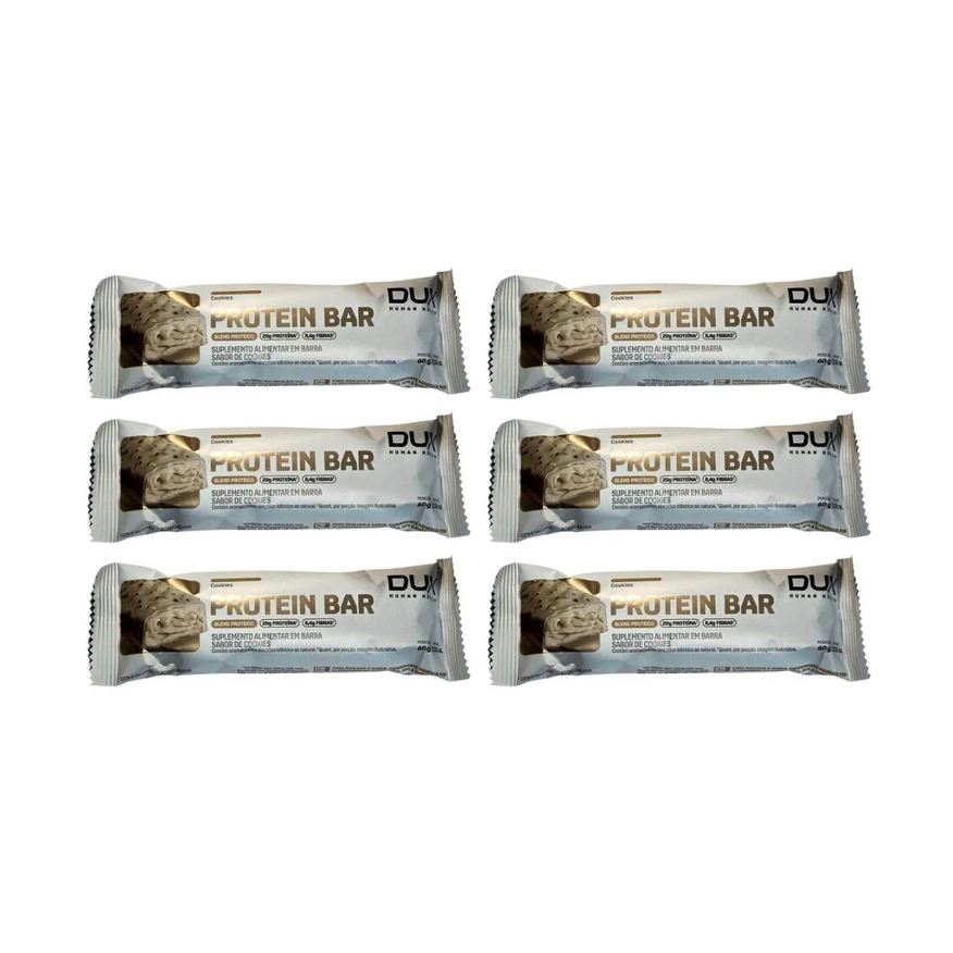 Dux Nutrition Kit 6 Barra de Proteina 20g Proteina Cookies Treino Energetico 60g Dux