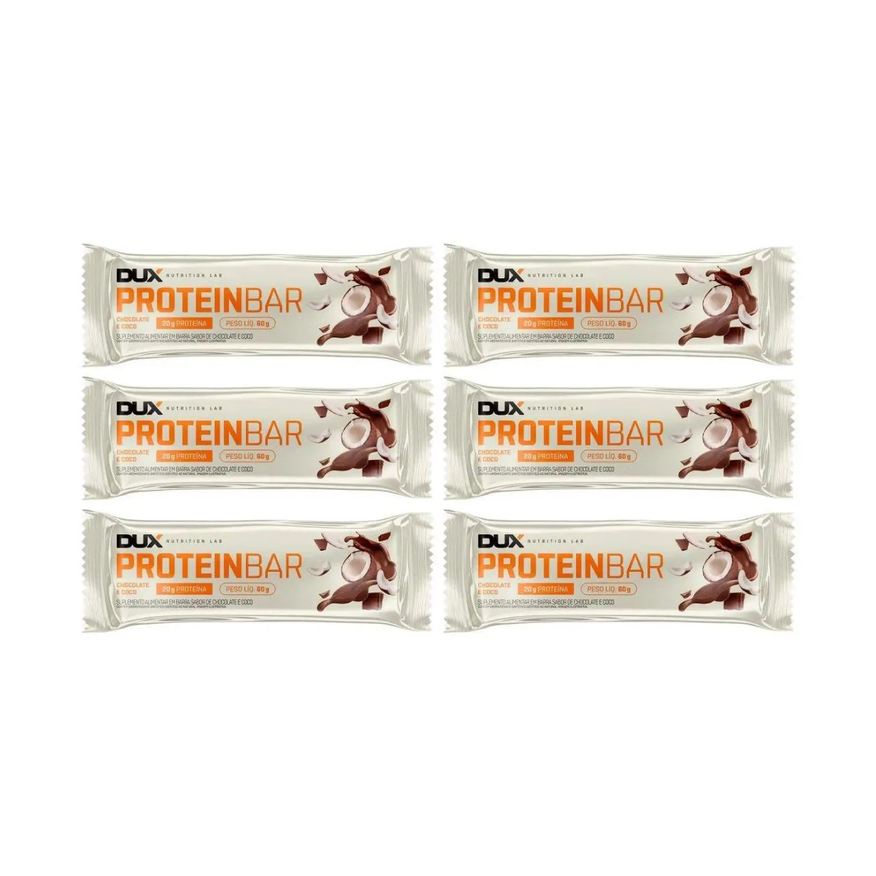 Dux Nutrition Kit 6 Barra de Proteina com 20g Chocolate e Coco Dux 60g