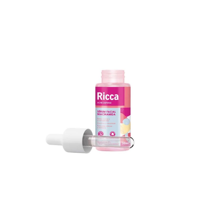 Ricca Sérum Niacinamida 30ml - Combate Acne e Hidrata Pele