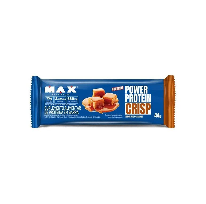Max Titanium Power Protein Crisp Bar (44g) - Sabor: Milk Caramel