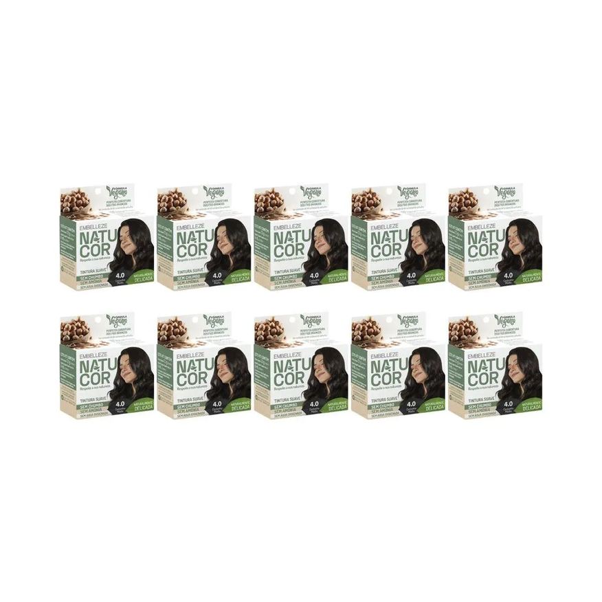 Embelleze Coloraçao Natucor 4.0 Castanho Medio - Kit C/10Un