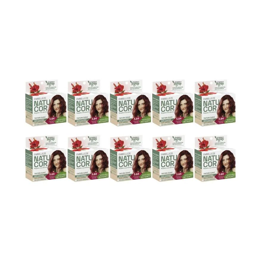 Embelleze Coloraçao Natucor 5.64 Cast Claro Vermelho Acobreado - 10Un