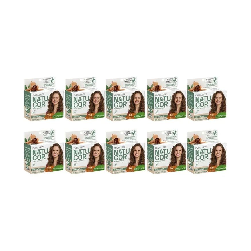 Embelleze Coloraçao Natucor 7.0 Louro Natural - Kit C/10Un