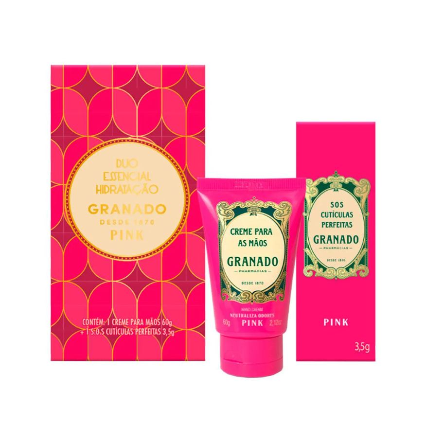 Granado Kit Duo Essencial Hidratante Pink Creme para Mãos 60g + SOS Cutículas 3,5g