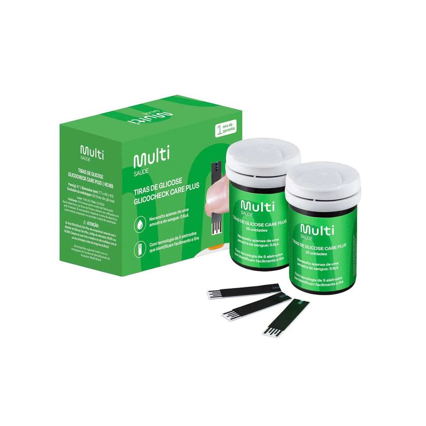 Multilaser Kit de Tiras para Glicemia Glicocheck HC489 50 unidades