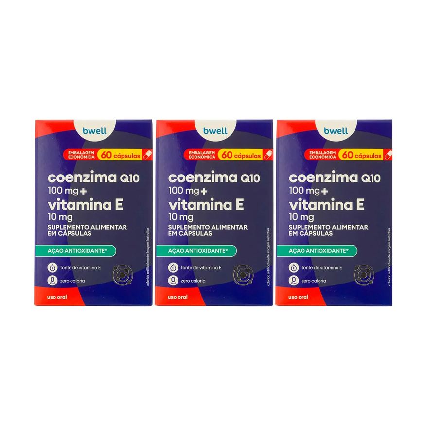 Q10 Coenzima 100mg + Vitamina E 10mg bwell 60 Cápsulas