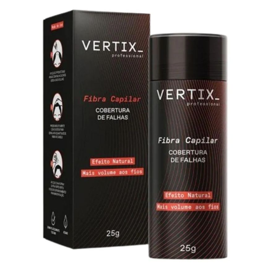 Vertix Fibra Capilar para Cabelos Pretos 25g