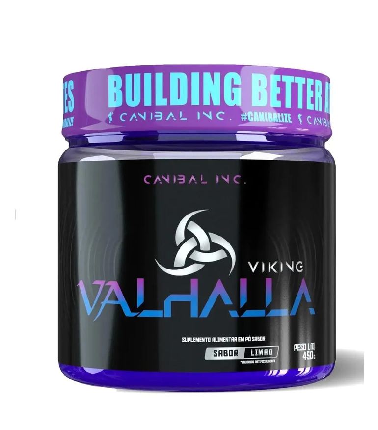 Canibal Pré Treino Viking Valhalla Sabor Limão Pote 450g