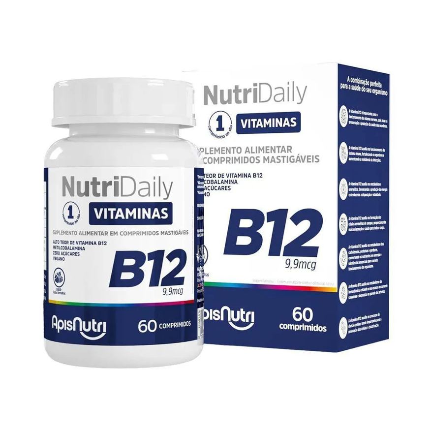 Apisnutri Nutridaily B12 Frutas Vermelhas 60 Comprimidos