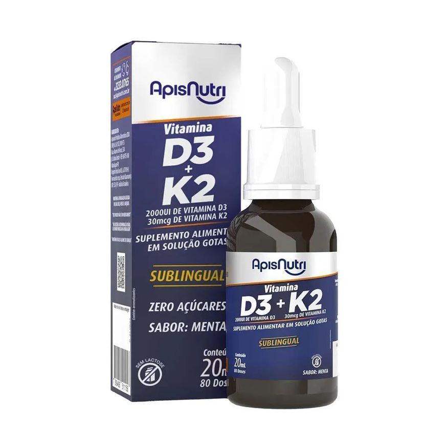 Apisnutri Vitamina D3 + K2 Gotas Sabor Menta 20ml
