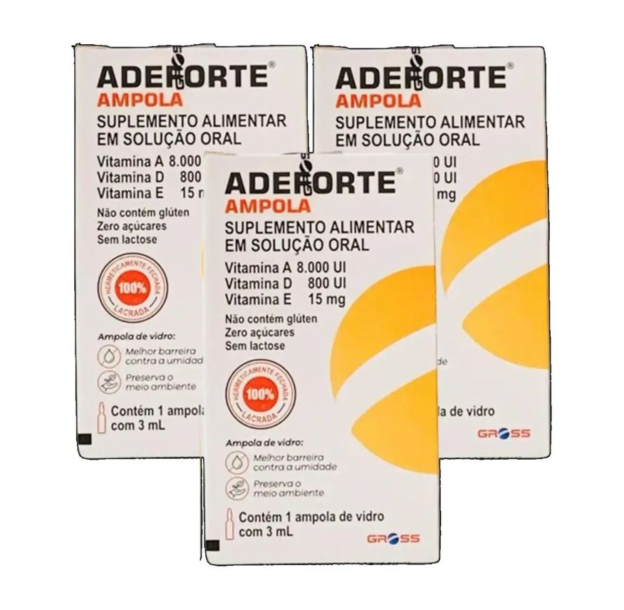 Adeforte Kit 3 Suplemento Polivitamínico Ampola 3ml