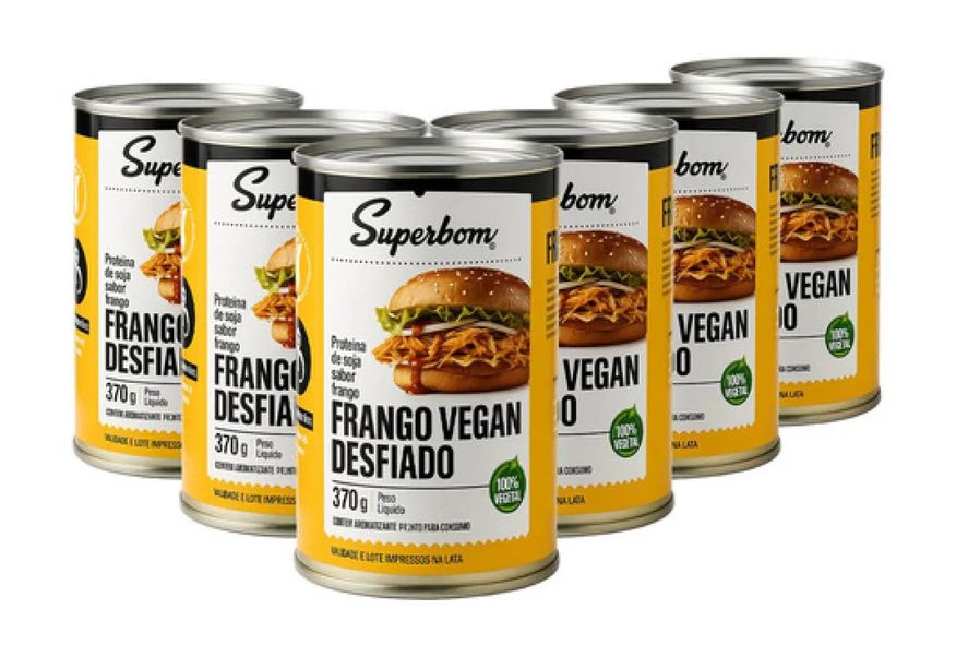 Superbom Kit 6 Frango Vegan Desfiado 370g