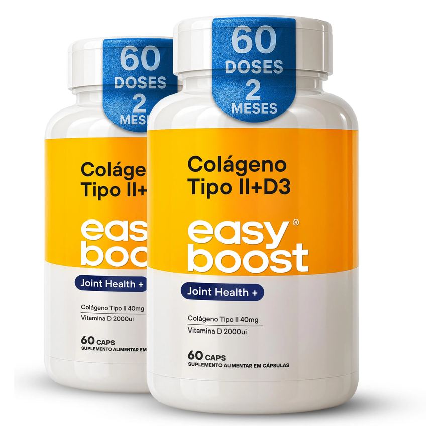 Easy Boost Colágeno Tipo 2 40mg + D3 2000ui 120 cápsulas Kit 2x