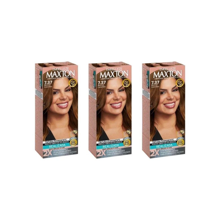 Embelleze Coloraçao Maxton 7.37 Marrom Caramelo - Kit C/ 3Un