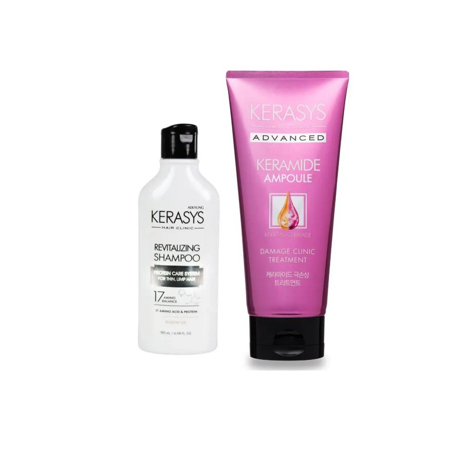 Kerasys Kit (Shampoo Revitalizing 180ml + Máscara Keramide Damage 200ml)