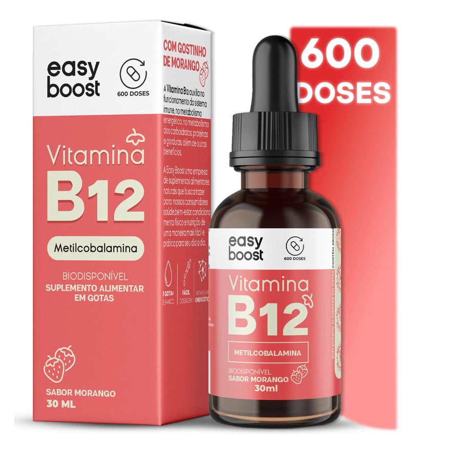 Easy Boost Vitamina B12 Drops Metilcobalamina 413% Vegan Easyboost 30ml