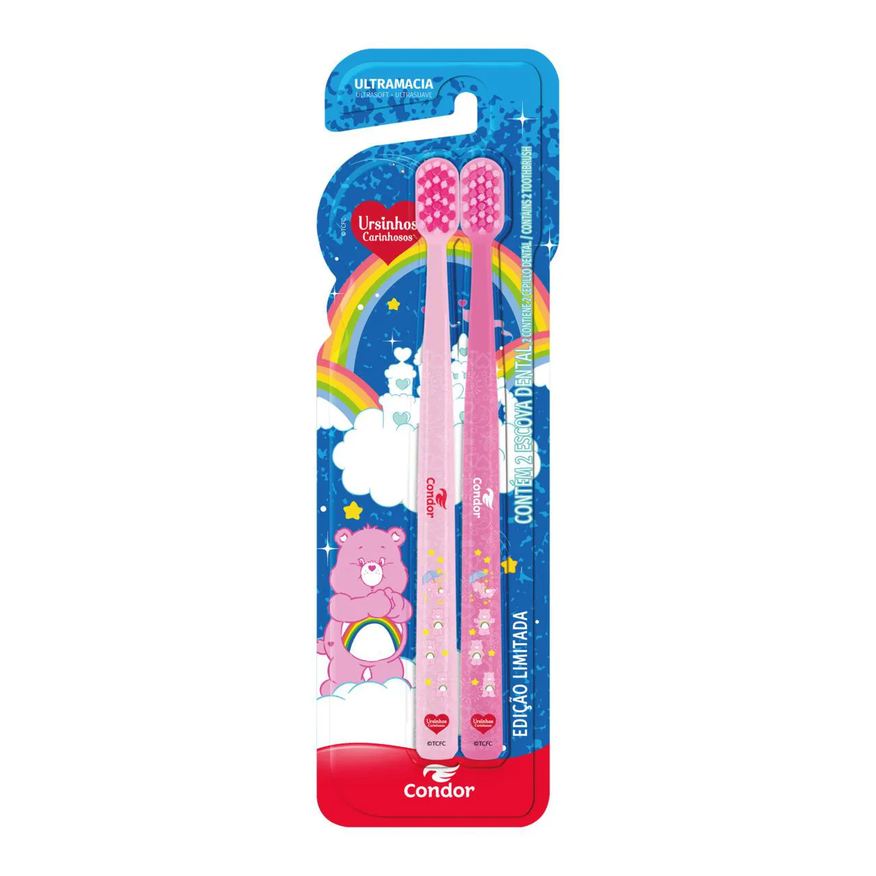 Mundo Condor Escova Dental Ultramacia Ursinhos Carinhosos Condor Cabeça Rosa